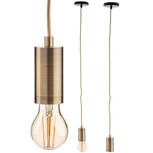 Plafondlamp Gouden Metaal 60 W 11,5 x 12 x 11,5 cm (6 Stuks)