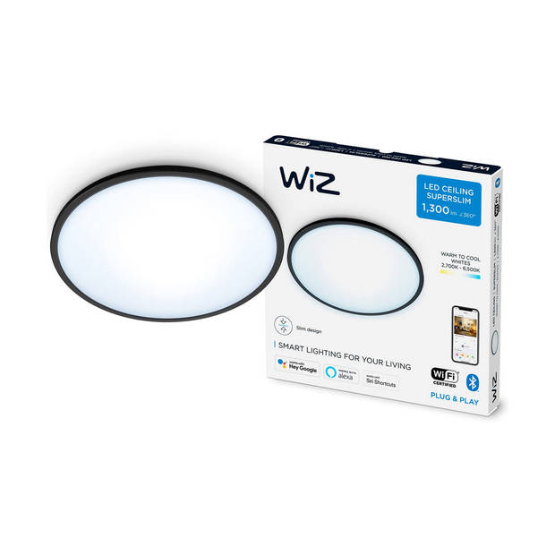 Plafondlamp Philips Wiz 14 W ø 24,2 x 2,3 cm Wit Zwart Multicolour Metaal Aluminium (2700 K) (6500 K)