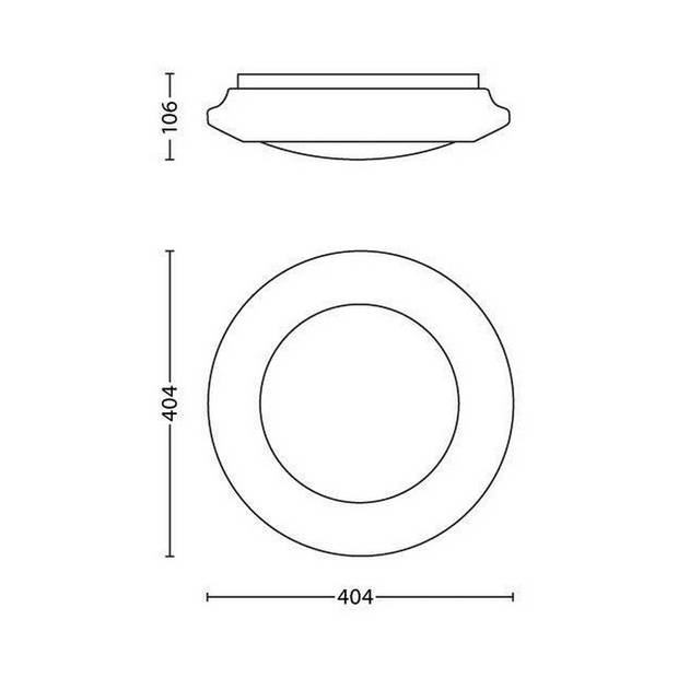 Plafondlamp LED Philips Cinnabar Wit Plastic (40,4 x 10,6 cm) 20 W