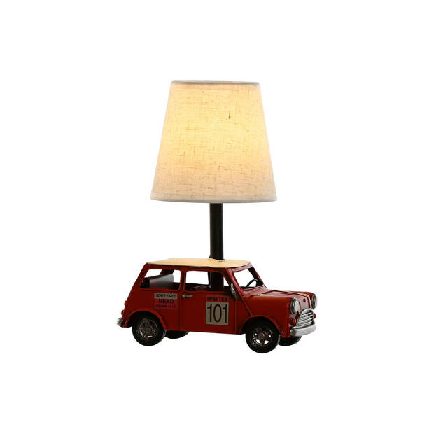 Bureaulamp Home ESPRIT Wit Rood Linnen Metaal 20 x 14 x 27 cm