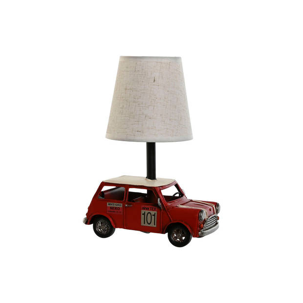 Bureaulamp Home ESPRIT Wit Rood Linnen Metaal 20 x 14 x 27 cm