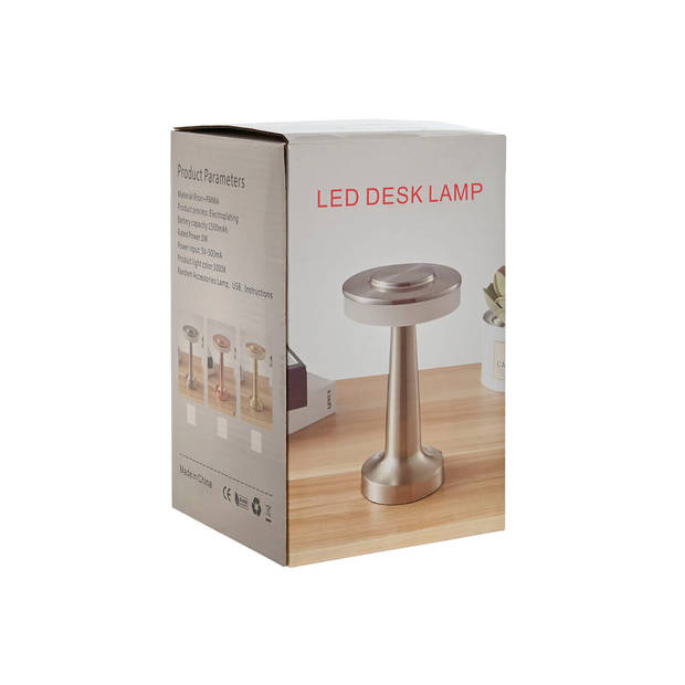 Bureaulamp Home ESPRIT Koper Gouden Zilverkleurig 12 x 12 x 20 cm (3 Stuks)