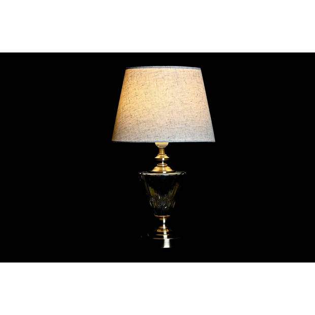 Bureaulamp Home ESPRIT Wit Beige 28 x 28 x 48 cm (2 Stuks)