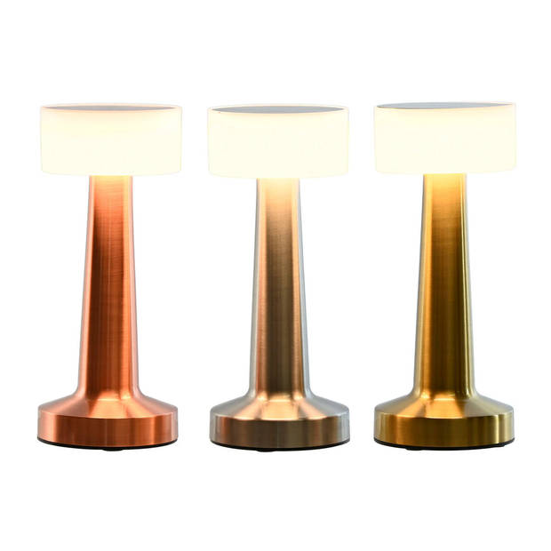 Bureaulamp Home ESPRIT Koper Gouden Zilverkleurig 9 x 9 x 21 cm (3 Stuks)