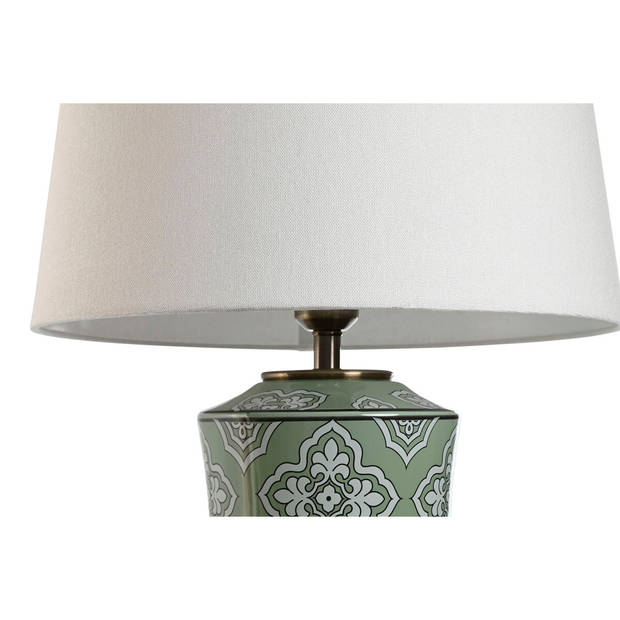 Bureaulamp Home ESPRIT Wit Groen Gouden Keramisch 50 W 220 V 40 x 40 x 69 cm