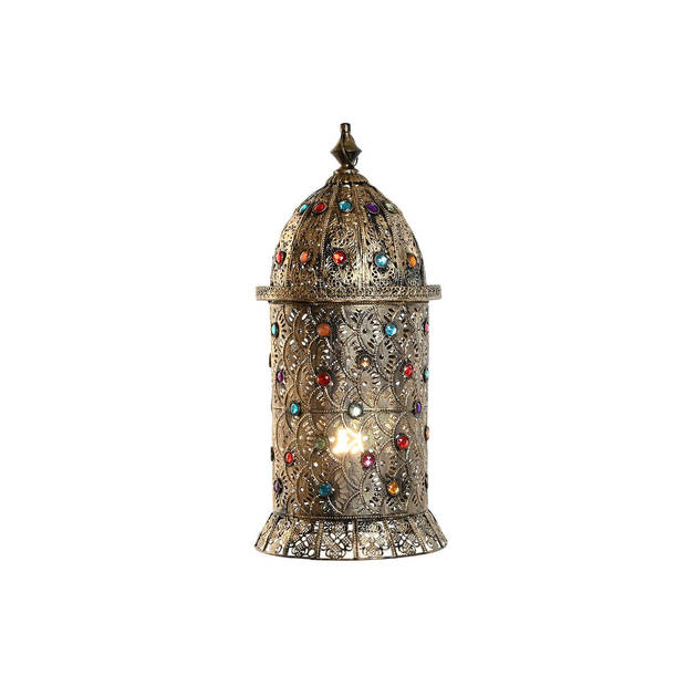 Bureaulamp Home ESPRIT Multicolour Gouden Metaal 50 W 220 V 25 x 25 x 55 cm (2 Stuks)