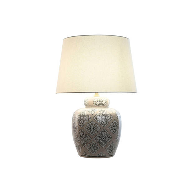 Bureaulamp Home ESPRIT Wit Beige Keramisch 50 W 220 V 43,5 x 43,5 x 61 cm