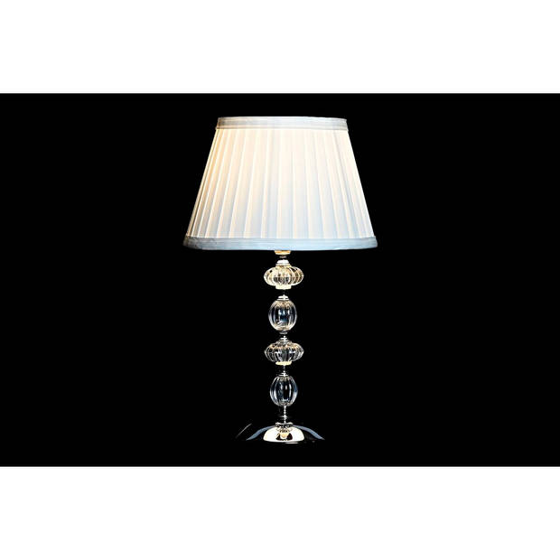 Bureaulamp Home ESPRIT Wit Beige Metaal Kristal 25 x 25 x 42 cm (2 Stuks)