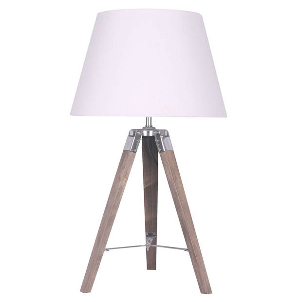 Bureaulamp Home ESPRIT Wit Bruin Hout 36 x 36 x 60 cm