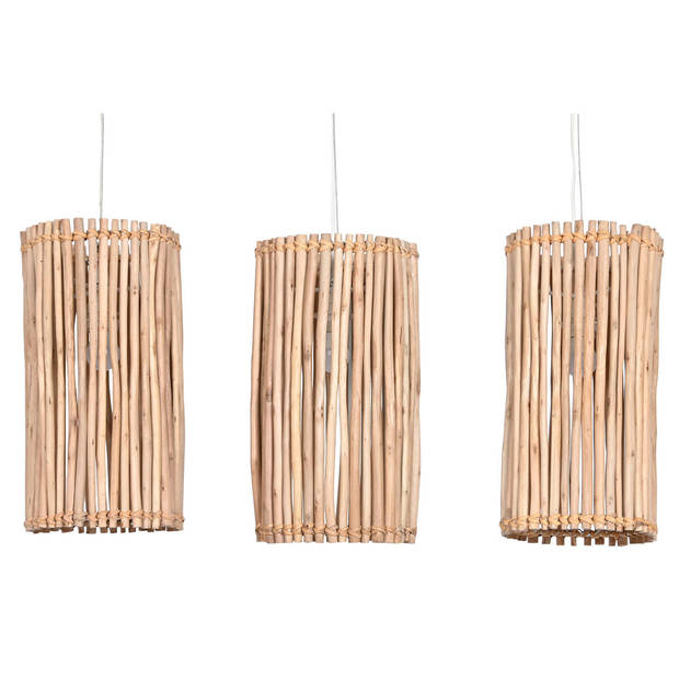 Plafondlamp Home ESPRIT Wit Natuurlijk Eucalyptushout 50 W 20 x 20 x 40 cm