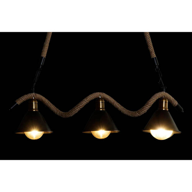 Plafondlamp DKD Home Decor Natuurlijk Zwart Metaal Touw 50 W (85 x 18 x 20 cm)