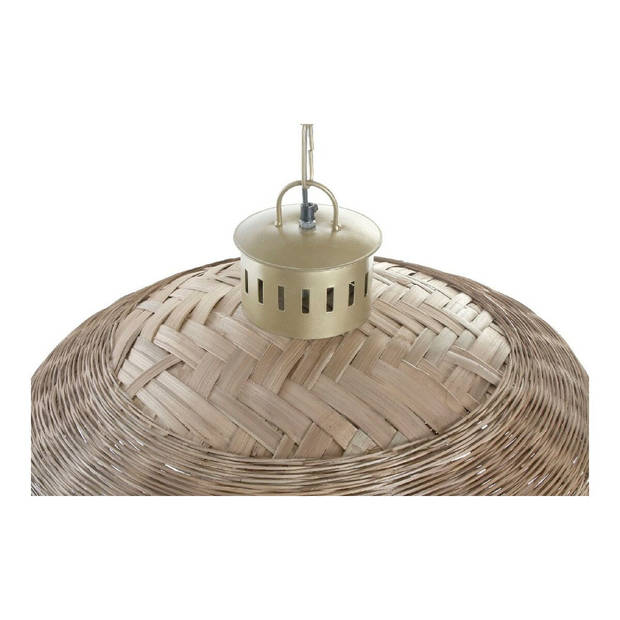 Plafondlamp DKD Home Decor Bruin Multicolour Gouden Metaal vlechtwerk 50 W 220 V 74 x 74 x 47 cm