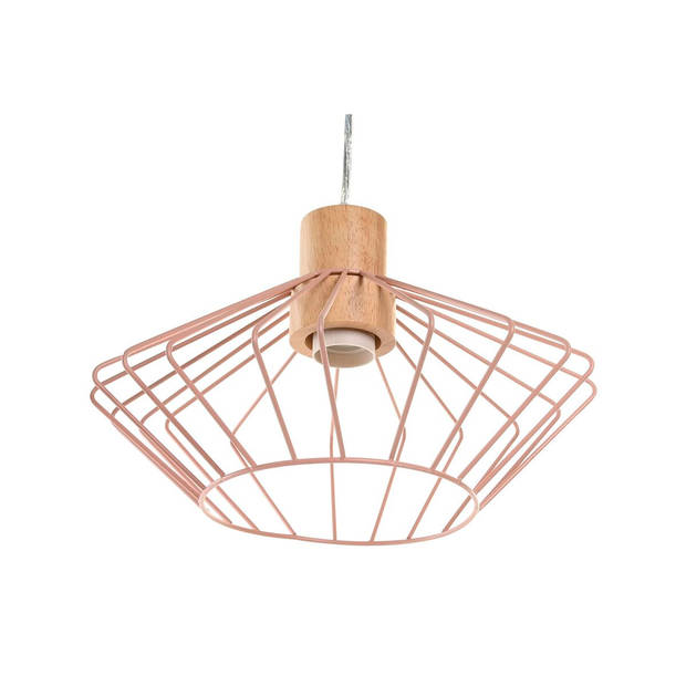 Plafondlamp DKD Home Decor 34 x 34 x 21 cm Zilverkleurig Zwart Grijs Roze Metaal Wit 50 W 60 W Pijnboom