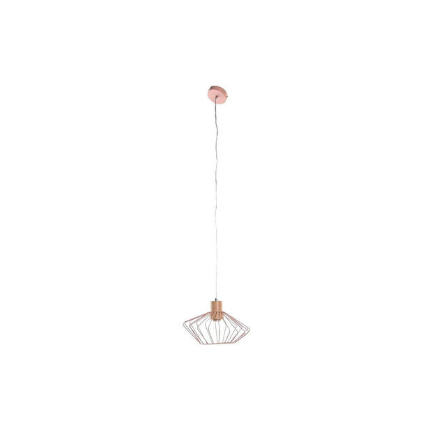 Plafondlamp DKD Home Decor 34 x 34 x 21 cm Zilverkleurig Zwart Grijs Roze Metaal Wit 50 W 60 W Pijnboom