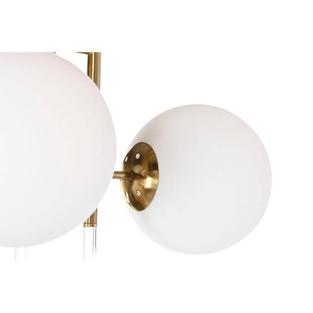 Plafondlamp DKD Home Decor 64 x 64 x 64 cm Kristal Gouden Metaal Wit 50 W