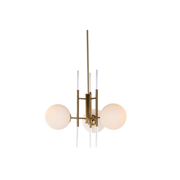 Plafondlamp DKD Home Decor 64 x 64 x 64 cm Kristal Gouden Metaal Wit 50 W