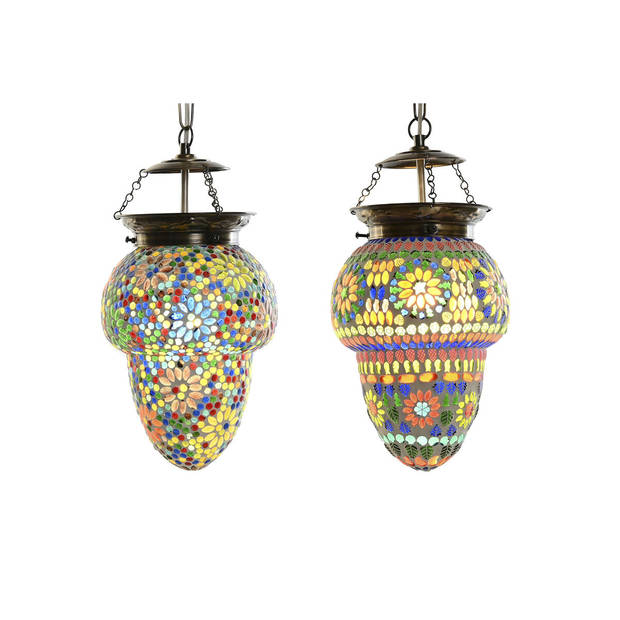 Plafondlamp DKD Home Decor Kristal Metaal Multicolour 25 W 20 x 20 x 28 cm (2 Stuks)