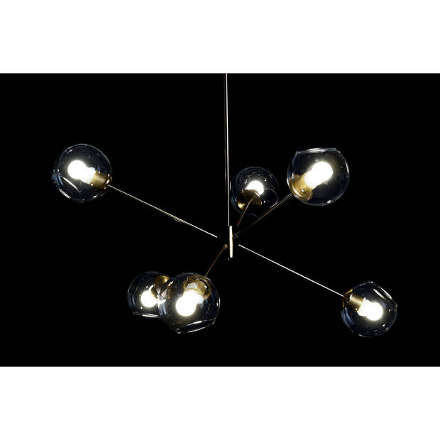 Plafondlamp DKD Home Decor 90 x 75 x 60 cm Kristal Gouden Metaal Transparant 50 W