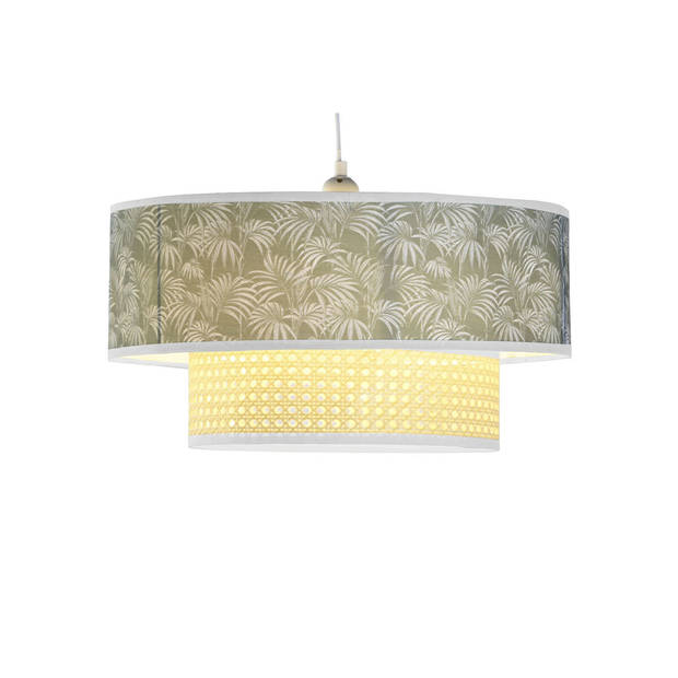 Plafondlamp DKD Home Decor Natuurlijk Zwart Polyester Wit Groen 40 W 50 W (46 x 46 x 25 cm)