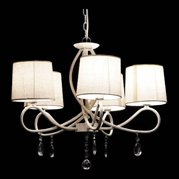 Plafondlamp DKD Home Decor Wit Multicolour Transparant Metaal 25 W Shabby Chic 220 V 54 x 54 x 37 cm