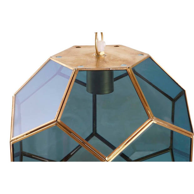 Plafondlamp DKD Home Decor Kristal Blauw Gouden Blik 50 W (28 x 28 x 31 cm)