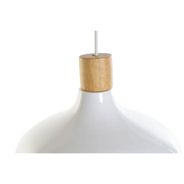 Plafondlamp DKD Home Decor Wit Bruin Metaal Pijnboom 50 W 35,5 x 35,5 x 21 cm