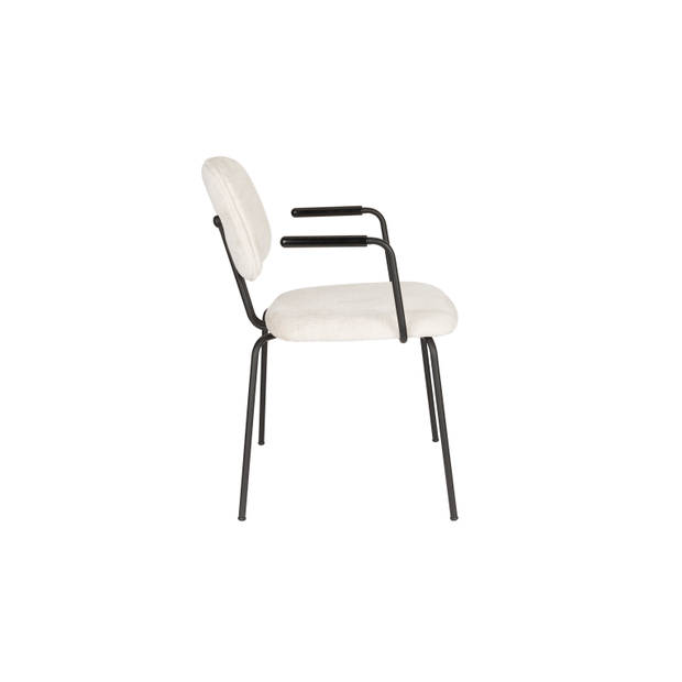 Housecraft Bouton Eetkamerstoelen met armleuning Off White - Set van 2