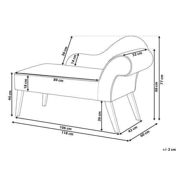 Beliani BIARRITZ - Chaise longue-Geel-Polyester