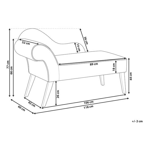 Beliani BIARRITZ - Chaise longue-Geel-Polyester