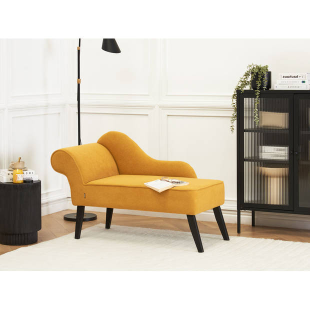 Beliani BIARRITZ - Chaise longue-Geel-Polyester