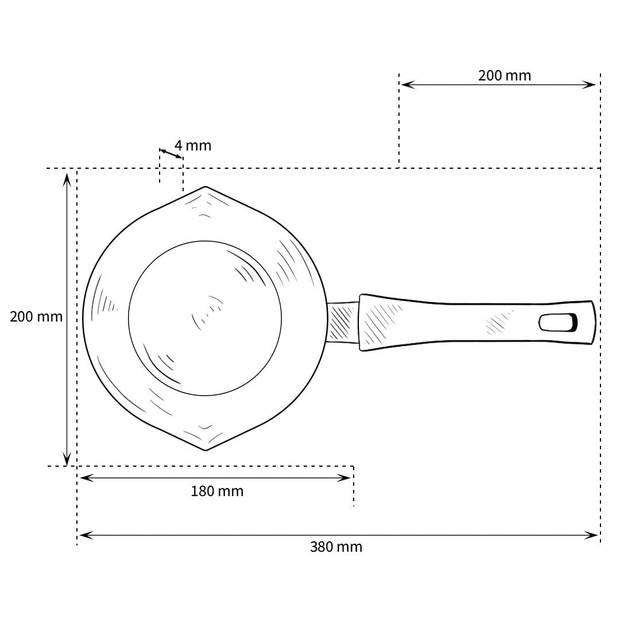 Eurolux - Steelpan met Schenktuit en Afneembaar Handvat 18 x 10 CM