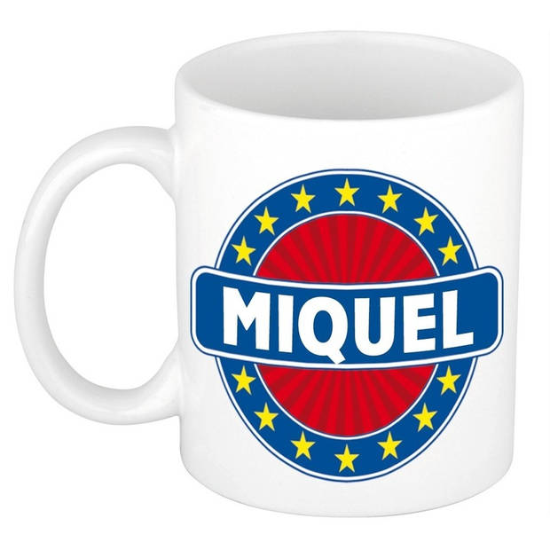 Voornaam Miquel koffie/thee mok of beker - Naam mokken