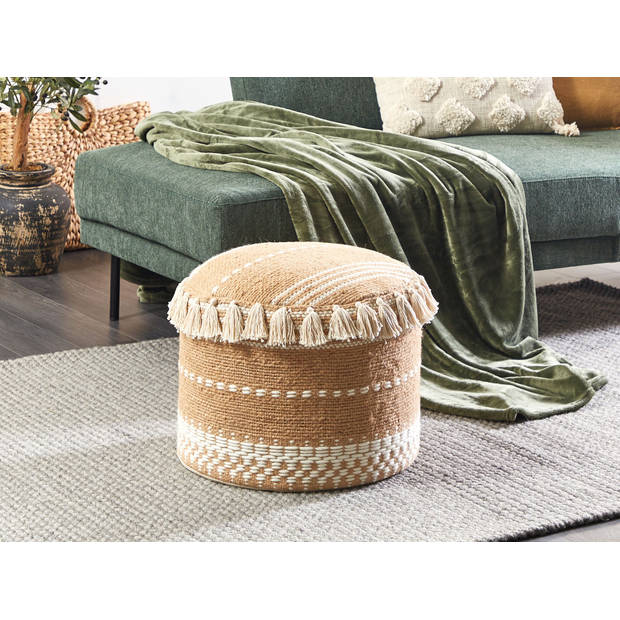 Beliani SARSAR - Poef-Beige-Jute