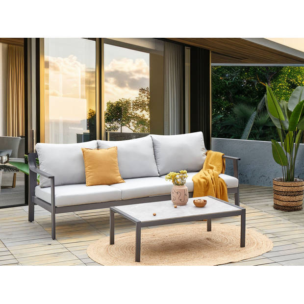 Beliani KIATO - Tuinsofa-Grijs-Aluminium