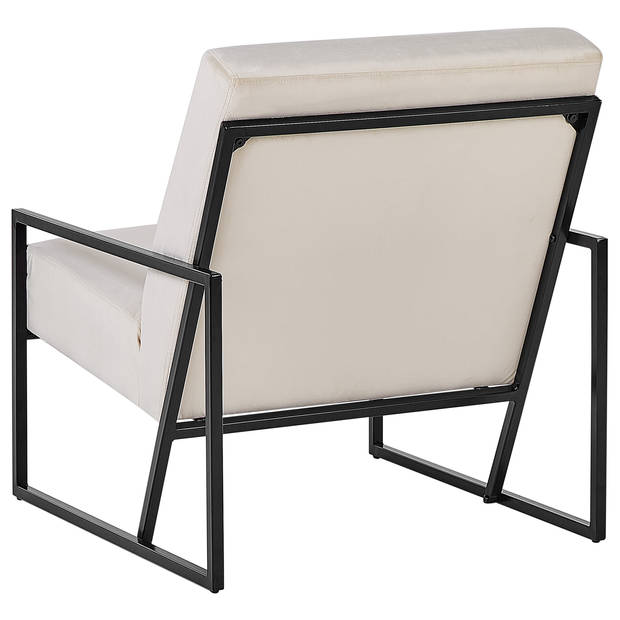 Beliani DELARY - Fauteuil-Beige-Fluweel