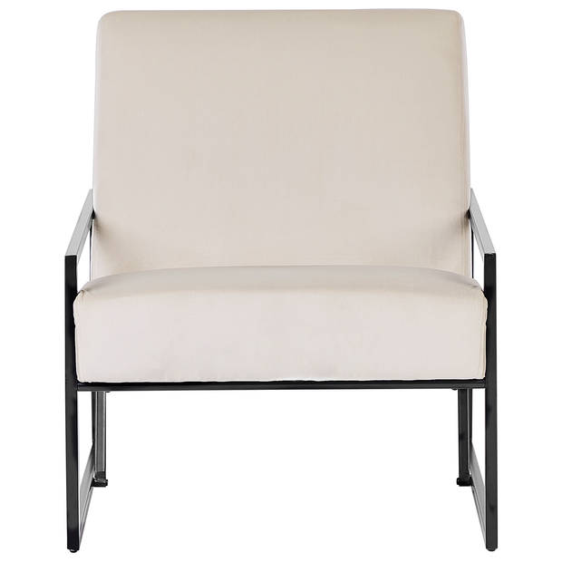 Beliani DELARY - Fauteuil-Beige-Fluweel