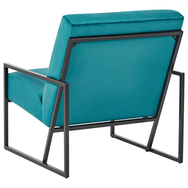 Beliani DELARY - Fauteuil-Blauw-Fluweel