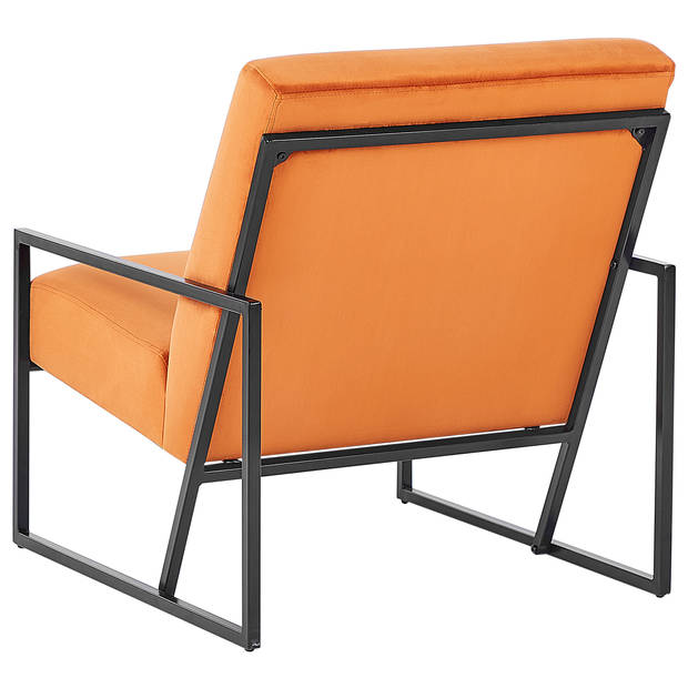 Beliani DELARY - Fauteuil-Oranje-Fluweel