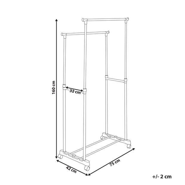 Beliani GILMER - Kledingstandaard-Zwart-Aluminium