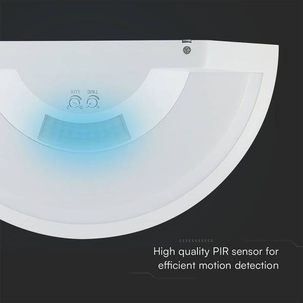 V-TAC VT-81005 LED Wandlampen - PIR Wandlampen - Samsung - IP54 - Wit - 10 Watt - 900 Lumen - 4000K - 5 Jaar