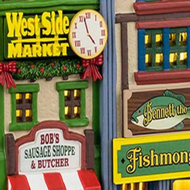 LEMAX - West Side Market Shops 16x25x24 cm Kersthuisje