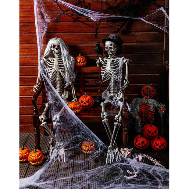 Fiestas Guirca Decoratie skelet pop realistisch - Halloween/horror versiering - hangend - 160 cm - Halloween poppen