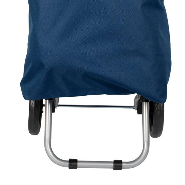 Boodschappentrolley tas op wielen - Shop and Go - blauw - 92 x 35 x 28 cm - 40 liter - Boodschappentrolleys