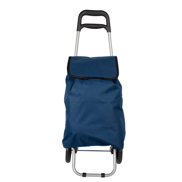 Boodschappentrolley tas op wielen - Shop and Go - blauw - 92 x 35 x 28 cm - 40 liter - Boodschappentrolleys