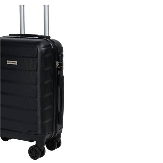 Cabine handbagage reis trolley koffer - zwenkwielen - 52 x 34 x 20 cm - 45 liter - zwart - Handbagage koffers