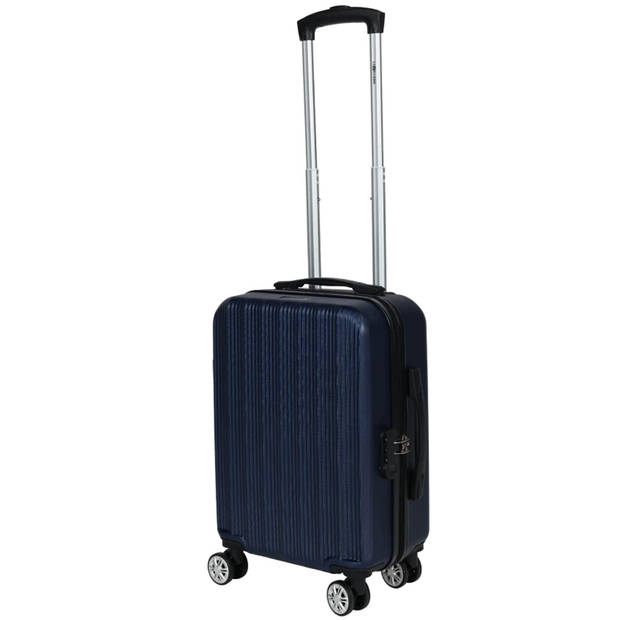 Cabine handbagage reis trolley koffer - zwenkwielen - 52 x 34 x 20 cm - 45 liter - blauw - Handbagage koffers