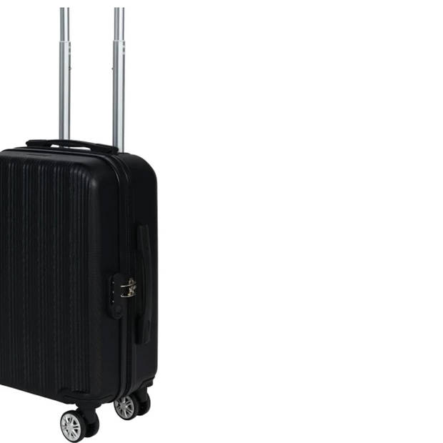 Cabine handbagage reis trolley koffer - zwenkwielen - 52 x 34 x 20 cm - 45 liter - zwart - Handbagage koffers