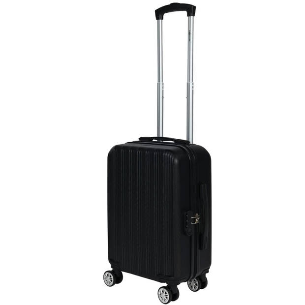 Cabine handbagage reis trolley koffer - zwenkwielen - 52 x 34 x 20 cm - 45 liter - zwart - Handbagage koffers