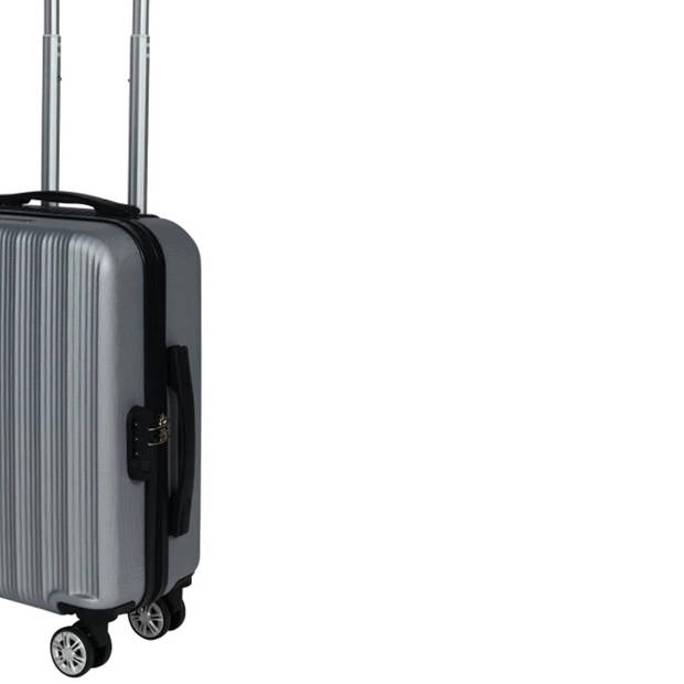 Cabine handbagage reis trolley koffer - zwenkwielen - 52 x 34 x 20 cm - 45 liter - zilver - Handbagage koffers