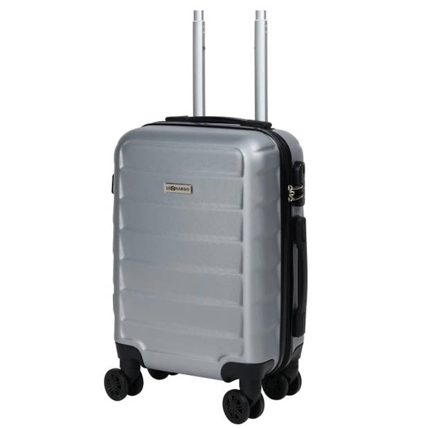 Cabine handbagage reis trolley koffer - zwenkwielen - 52 x 34 x 20 cm - 45 liter - zilver - Handbagage koffers